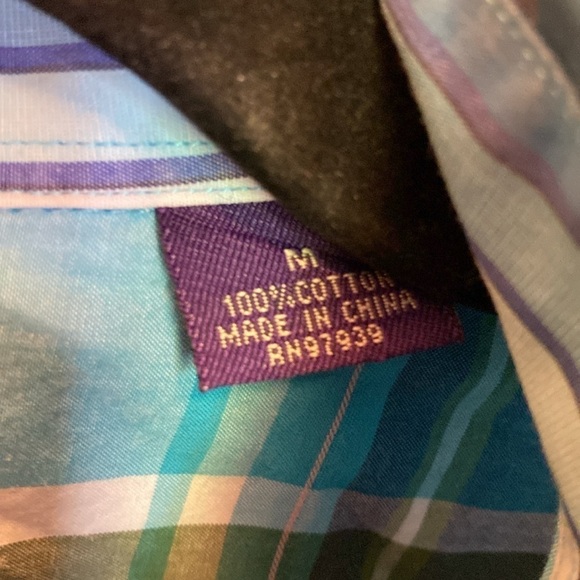 Alan Flusser mans plaid shirt size Medium - Picture 3 of 4